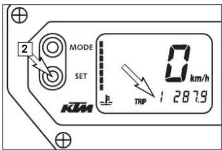 KTM 950 Super Enduro R (2009) - Setting options in the display - 2