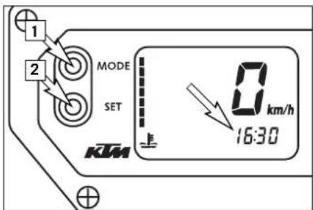 KTM 950 Super Enduro R (2009) - Setting options in the display - 1