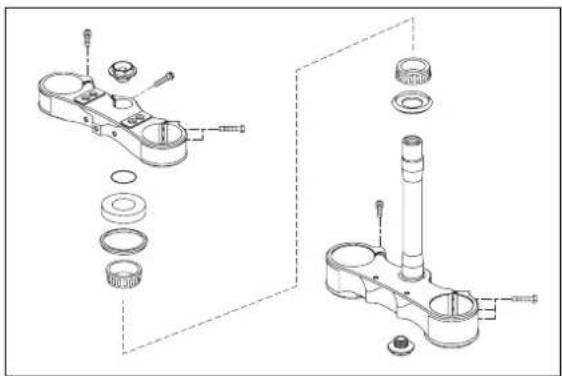 KTM 125 SXS (2007) - Checking and adjusting the steering head bearing \* - 1