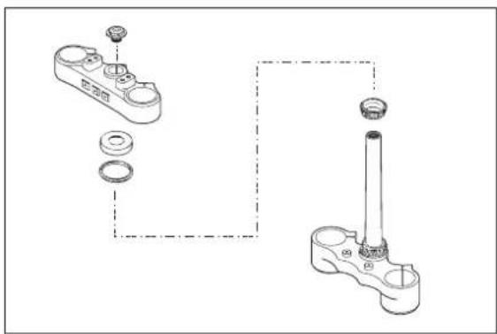 KTM 250 XC-F (2007) - Checking and adjusting the steering head bearing \* - 1