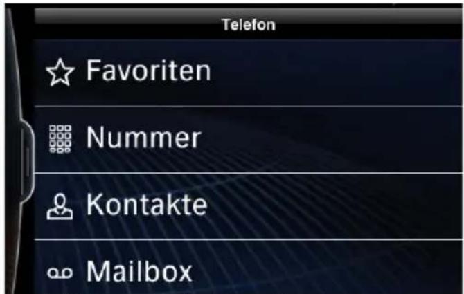 Telefon ★ Favoriten Nummer Kontakte Mailbox