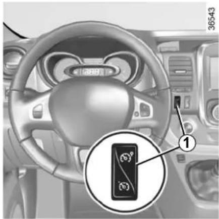 Car interior control panel with labeled sensor icon and numbered component