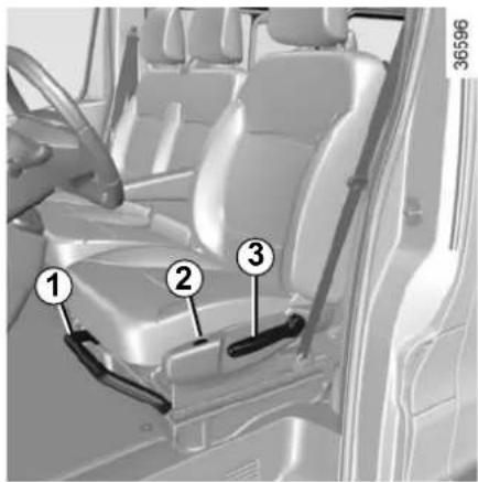 Diagram of car seatbelt components with numbered labels for identification