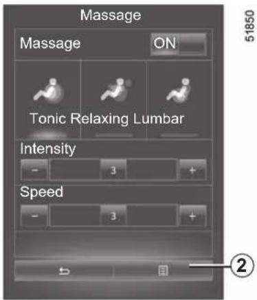 Massage Massage ON Tonic Relaxing Lumbar Intensity - 3 + Speed - 3 + ②