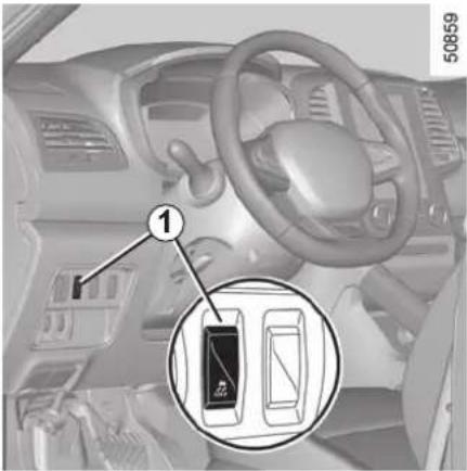 Car interior diagram with labeled device panel and zoomed-in view showing a device inside the dashboard