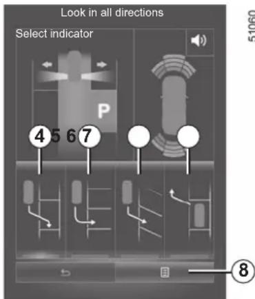 Look in all directions Select indicator 4 5 6 7 P 51060 ⑧