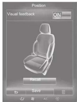 Position Visual feedback ON Recall Save