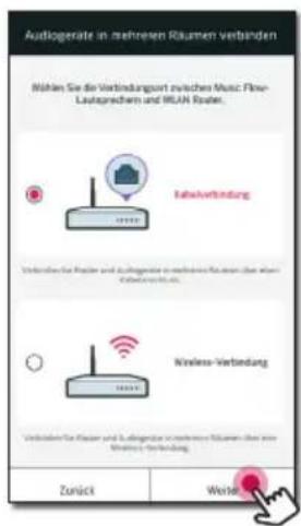 Audiogeräte in mehreren Räumen verbinden Nähn Sie die Verbindung von zwischen Music Flow-Lastapredens und BLAN Router. Nebelverbindung Verbinden für Reiter und Audiogeräte in mehreren Räumen über einem Kreditverbindung. Wireless-Verbindung Verbinden für Reiter und Audiogeräte in mehreren Räumen über einem Wireless-Verbindung. Zurück Werte