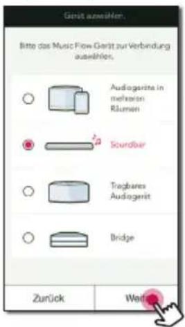 Gericht ausziehen. Bitte das Music Flow Gericht zur Verbindung ausziehlt. Audiogerite in mehreren Räumen Soundbar Tragbares Audiogerit Bridge Zurück Werder