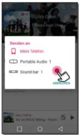 Senden an Mein Telefon Portable Audio 1 Sound bar 1 ABBRECHEN