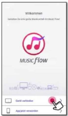 Willkommen Geseteten Sie eine große Musikverfallt mit Music Flow! MUSICFlow Gesti verbinden Appjetzt verwenden
