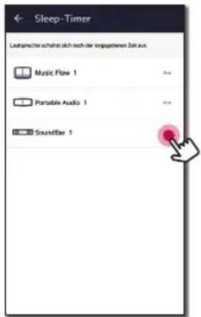Sleep-Timer Leuteprechte schahrt sich nach der engaptieren Zeit aus Music Flow 1 Portable Audio 1 SoundBar 1
