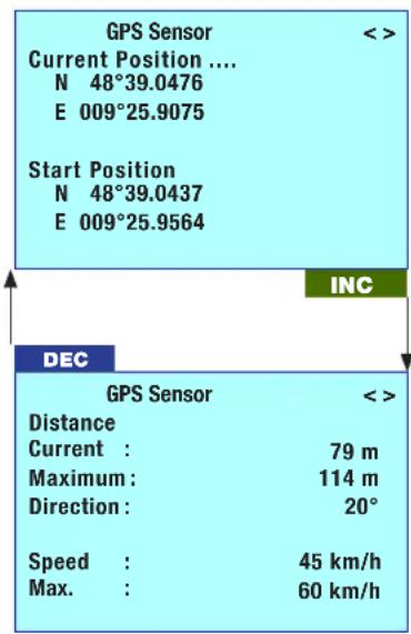 GRAUPNER S8437 - GPS Menüs (GPS SENSOR) - 1