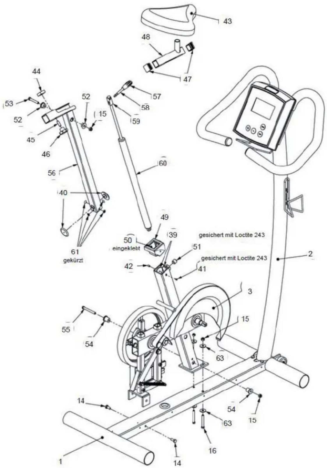 Ergo-fit Cardio Line 450 - zu A.2 Ersatzteile - 9