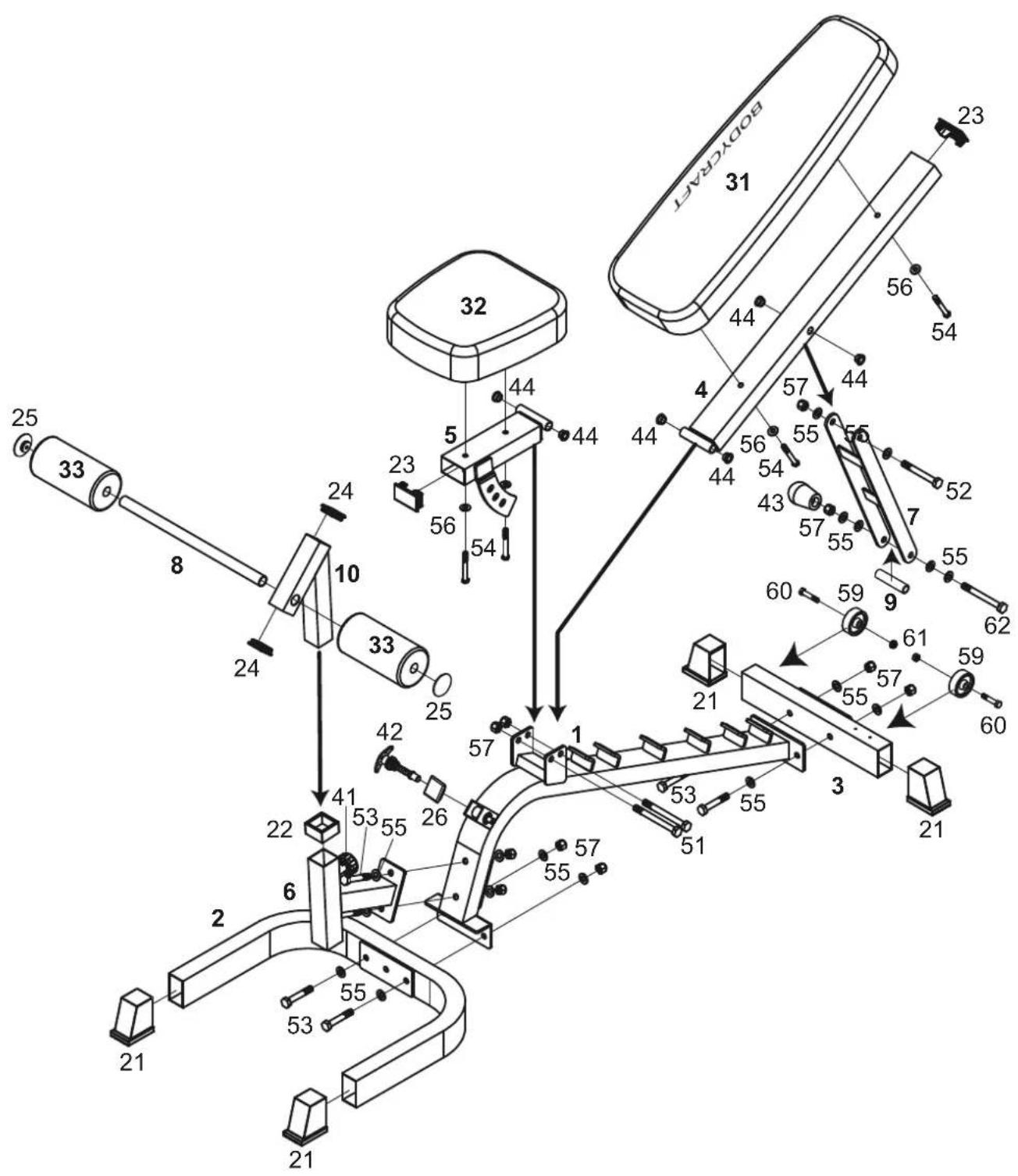 BodyCraft F602 - Explosionszeichnung - 1