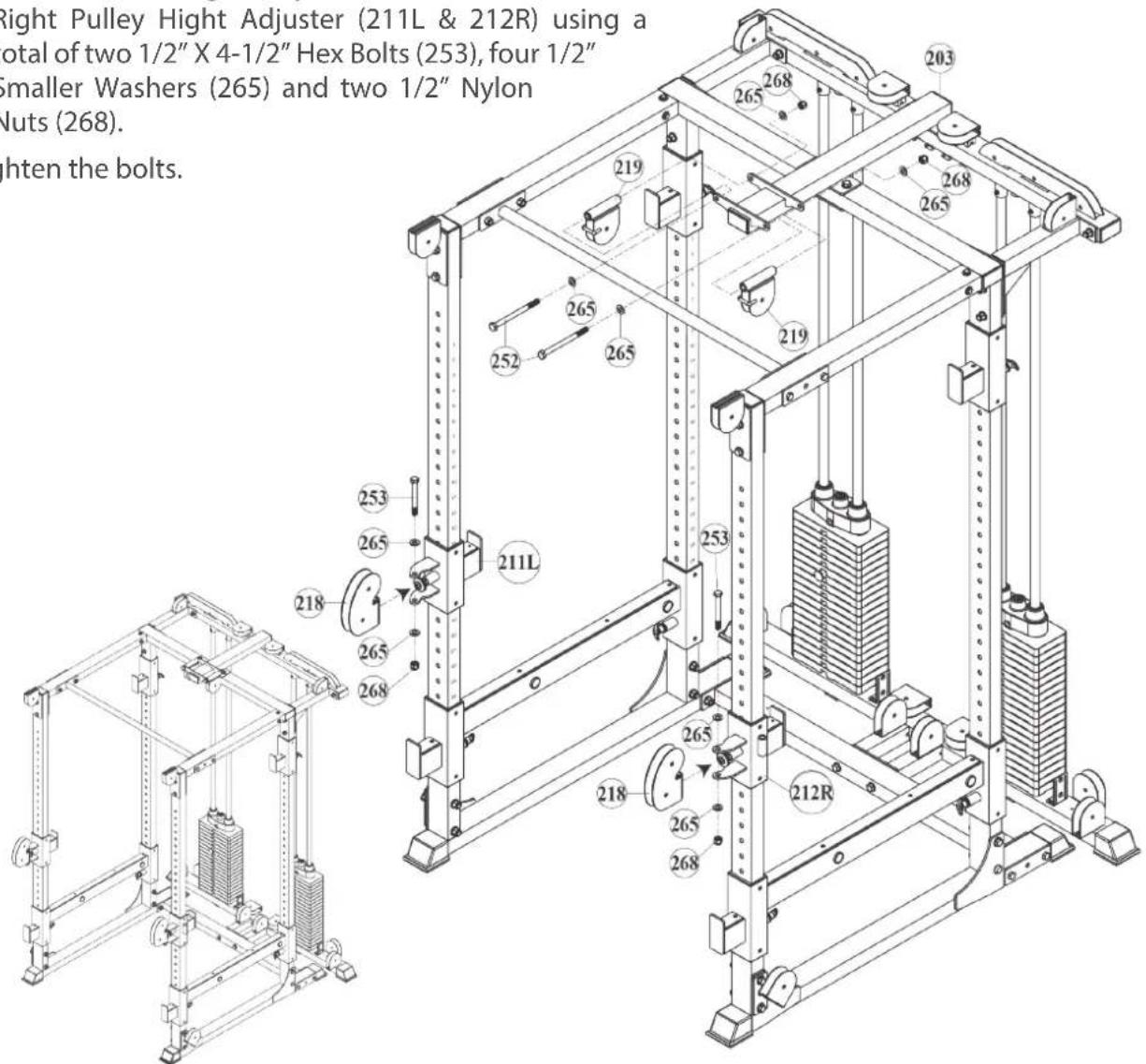 BodyCraft F430 - Step 5: Assembly of the rotating pulley holder - 1