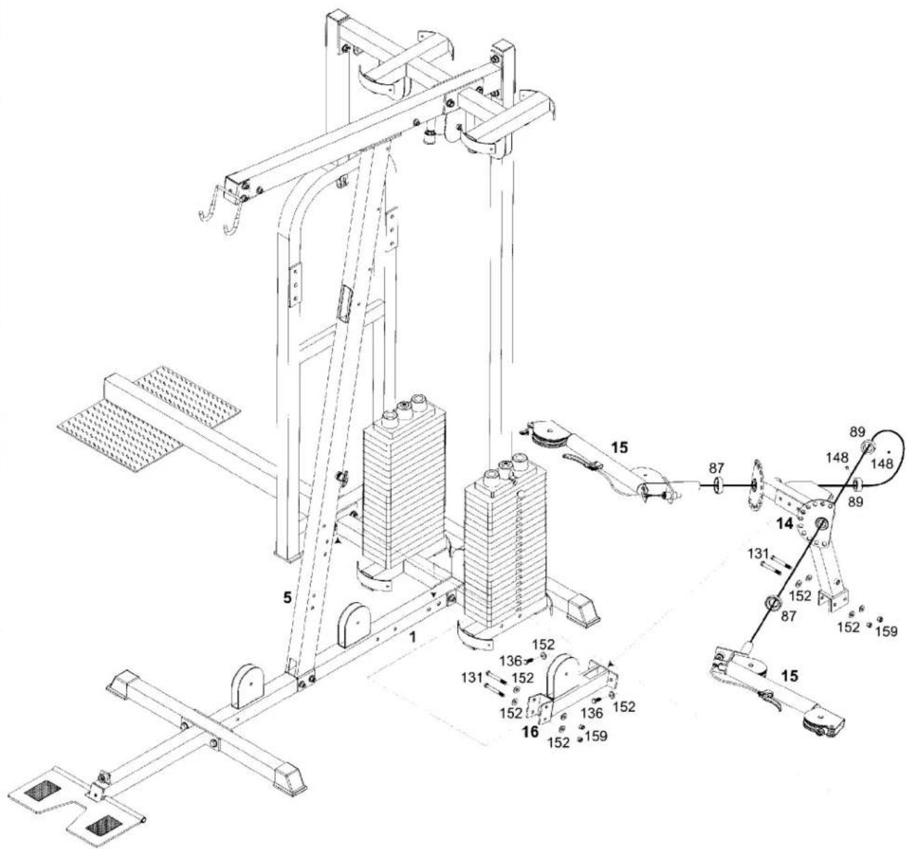 BodyCraft K2 - STEP 3 Cable Arm Assembly - 1