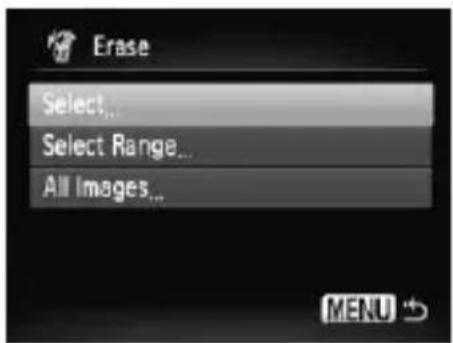CANON PowerShot SD970 IS - Select [Erase]. - 1