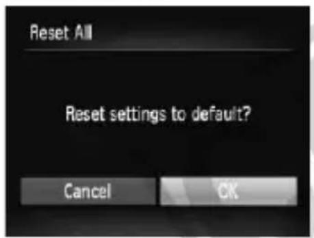 CANON PowerShot SD970 IS - Returning the Camera to Default Settings - 3