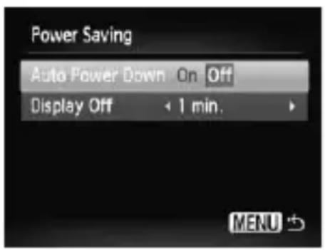 CANON PowerShot SD970 IS - Turning off the Power Saving Function - 1