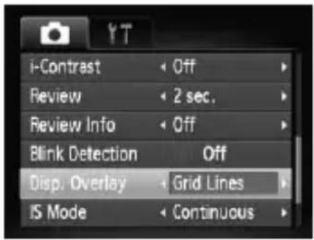 CANON PowerShot SD970 IS - Displaying the Overlay - 1
