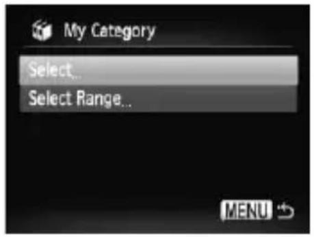 CANON PowerShot SD970 IS - Select [My Category]. - 1