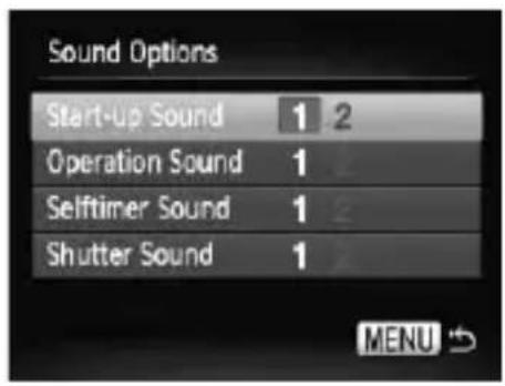 CANON PowerShot SD970 IS - Change Sounds - 1