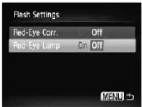 CANON PowerShot SD970 IS - Turning off the Red-Eye Reduction Function - 1