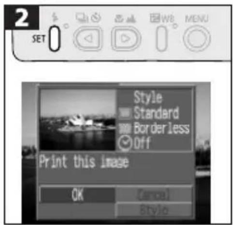 CANON PowerShot S300 - Printing the Displayed Image - 2