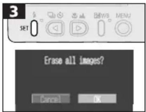 CANON PowerShot S300 - Erasing All Images - 3