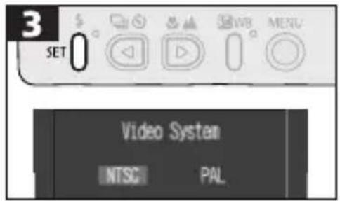 CANON PowerShot S300 - Setting the Video Signal Format - 3