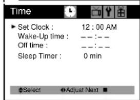 Curtis Mathes CM13102 - Settings the Wake-Up Time - 1