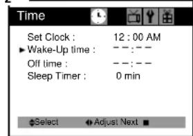 Curtis Mathes CM13102 - Settings the Wake-Up Time - 2