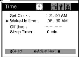 Curtis Mathes CM13102 - Settings the Wake-Up Time - 3