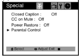 Curtis Mathes CM13102 - Parental Control Settings - 1