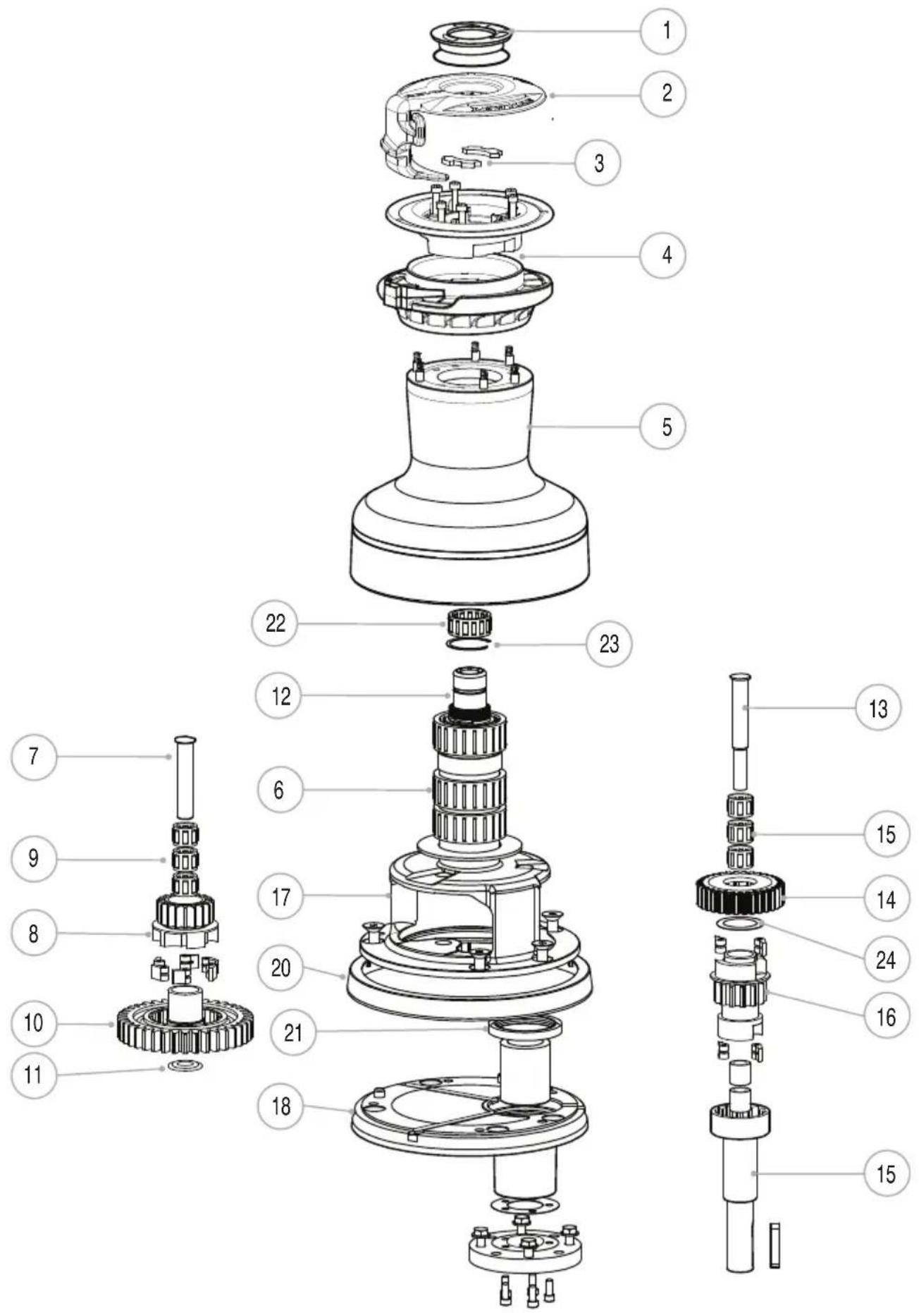Lewmar Revo - Exploded views REVO™ 55 /65 - 1