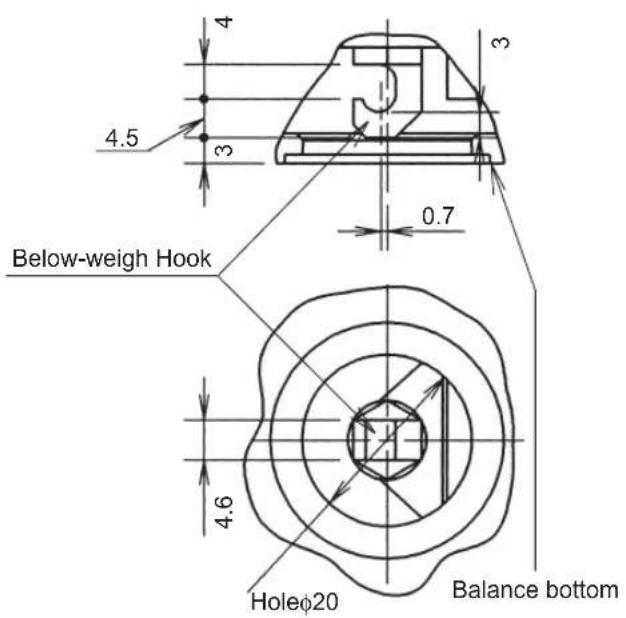 Shimadzu UW820SV - A-7. Below-Weigh Hook Dimensions - 1