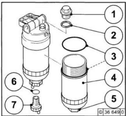 Deutz 2012 - Clean/Replace Fuel Pre-Filter, Filter Element - 1