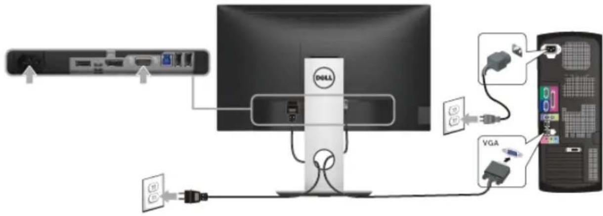 DELL Professional P2717H - VGA-Kabel anschließen - 1