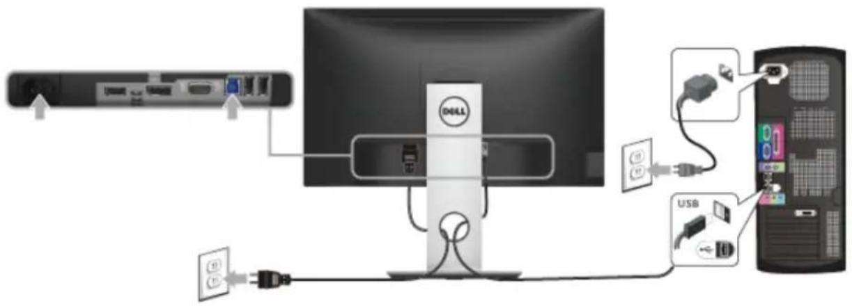 DELL Professional P2717H - USB 3.0-Kabel anschließen - 1