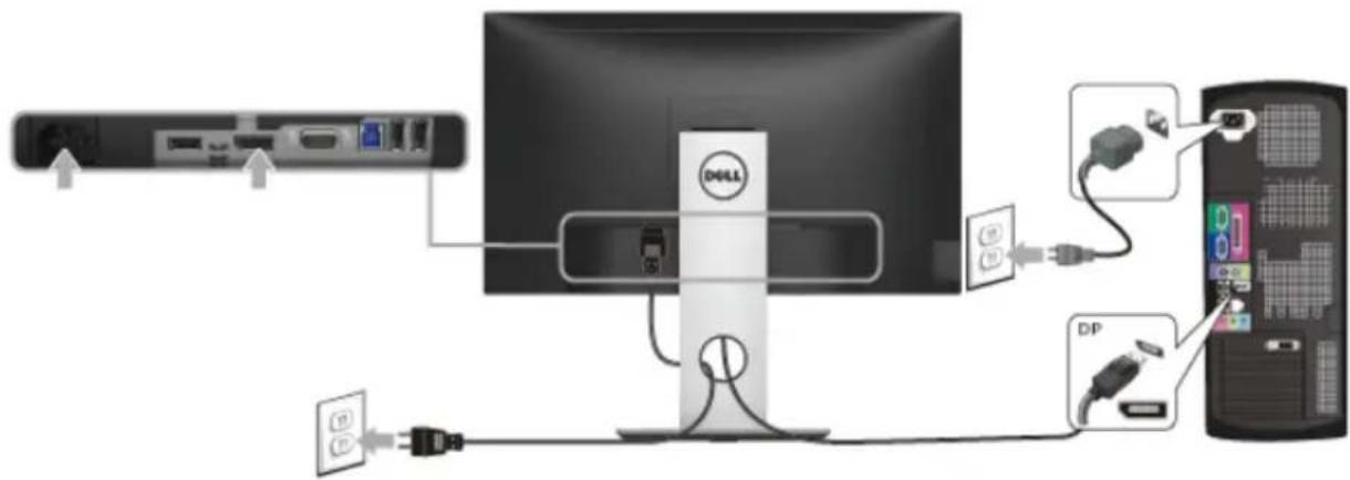 DELL Professional P2717H - DisplayPort-Kabels (DP-zu-DP) anschliesen - 1