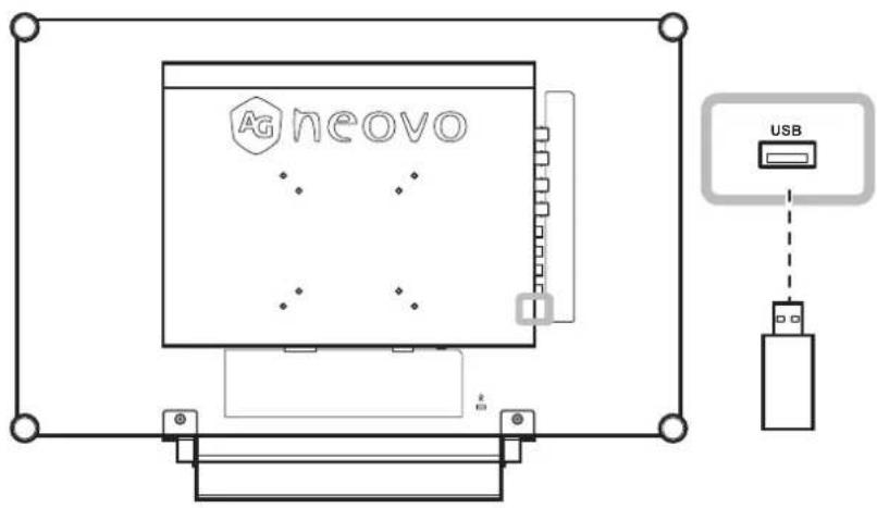 AG Neovo RX-24E - Connecting a USB Storage Device (For Firmware Update) - 1