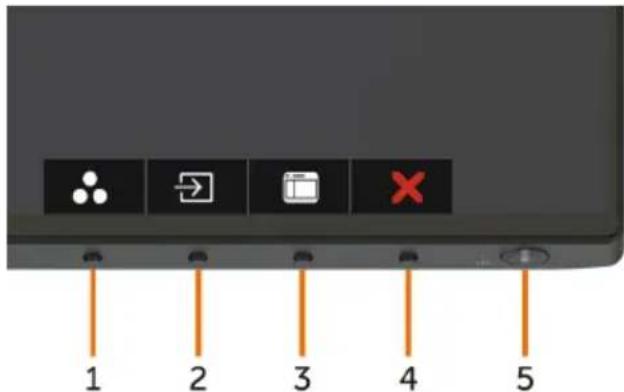 DELL UltraSharp U2417HWh - Using the Front Panel Controls - 1