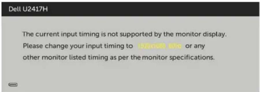 DELL UltraSharp U2417HWh - OSD Warning Messages - 2