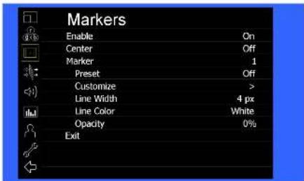 Marshall Electronics V-LCD101MD-3G - Markers Submenu - 1