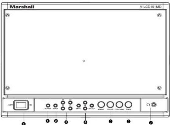 Marshall Electronics V-LCD101MD-3G - Top and Front Panel Features - 1