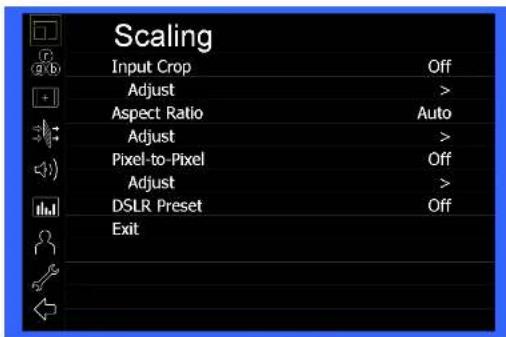 Marshall Electronics V-LCD101MD-3G - Scaling Submenu - 1
