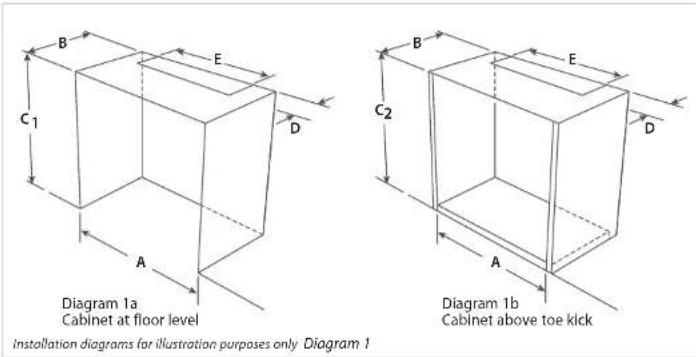 Fisher & Paykel 23990 - ④ CABINETRY DIMENSIONS - 1