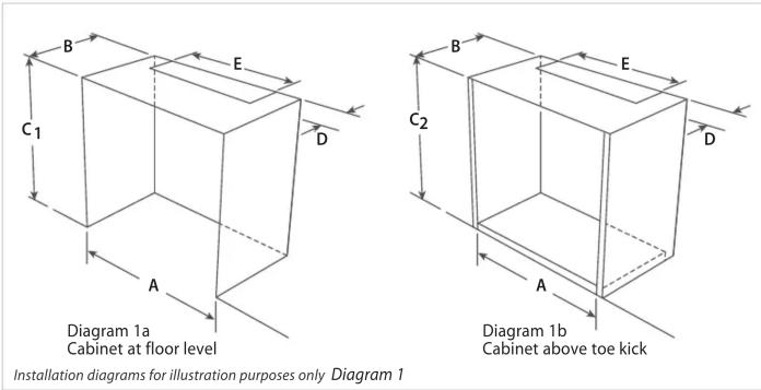 Fisher & Paykel 23990 - ④ CABINETRY DIMENSIONS - 1