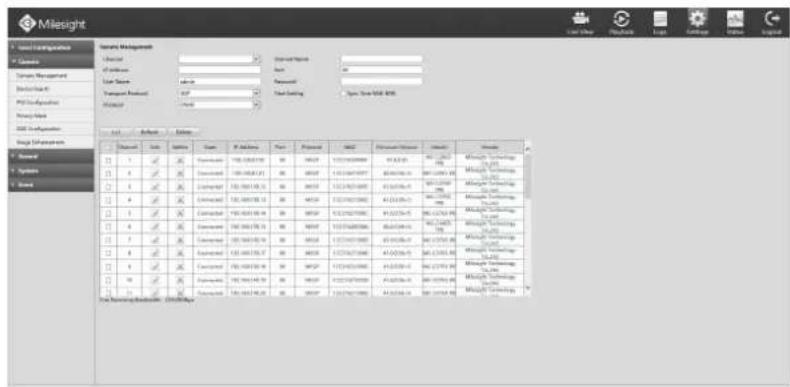 Milesight MS-N5016-UT - Method2. Add IP Channel in camera management interface - 1